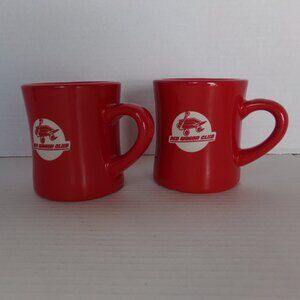 2 Red Wagon Club Cup Mug Pair Set Of Two Ceramic iti 19-1 82245